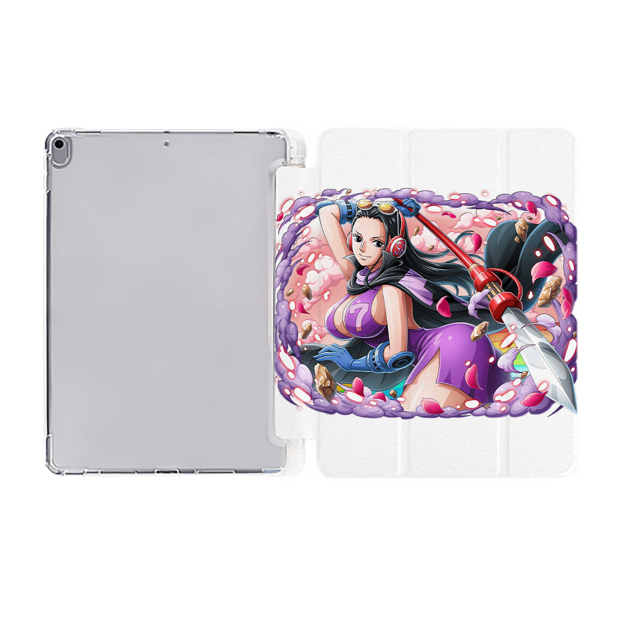 （画像用） ワンピース ニコ・ロビン ONE PIECE Nico Robin IPad ケース ペン収納付き 三つ折りスタンド PUレザー×シリコン 対応機種9.5/10.5/10.9インチ